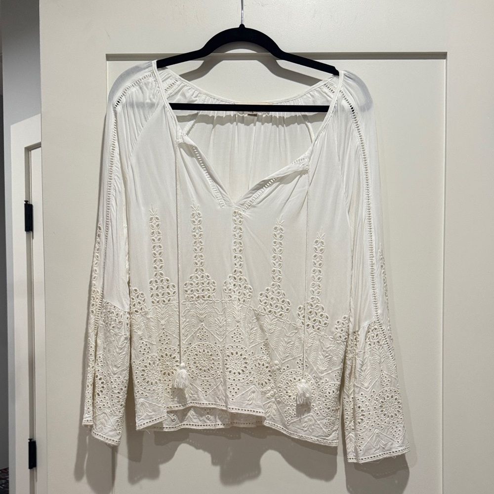 Lovestitch White Boho Lace Blouse